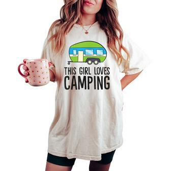 This Girl Loves Camping Women's Oversized Comfort T-shirt | Mazezy