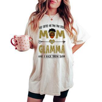 God ed Me Two Titles Mom And Glamma And I Rock Them Both Women's Oversized Comfort T-shirt | Mazezy