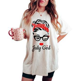 July Girl Birthday For Women Girl Born July Birthday Women's Oversized Graphic Print Comfort T-shirt - Monsterry UK