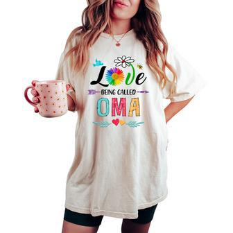 I Love Being Called Oma Daisy Flower Women's Oversized Comfort T-shirt | Mazezy
