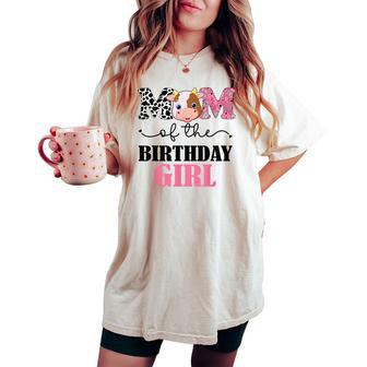 Mom Of The Birthday Girl Farm Cow Mommy Mama 1St Women's Oversized Comfort T-shirt | Mazezy CA