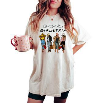 Oh Sip Its A Girl Trip Melanin Sistas Queen Junenth Women's Oversized Comfort T-shirt | Mazezy
