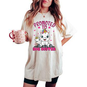 Promoted To Big Sister Unicorn Future Sister To Be Girls Women's Oversized Comfort T-shirt | Mazezy