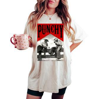 Retro Punchy Cowboy Killer Western Country Cowgirl Women's Oversized Comfort T-shirt | Mazezy