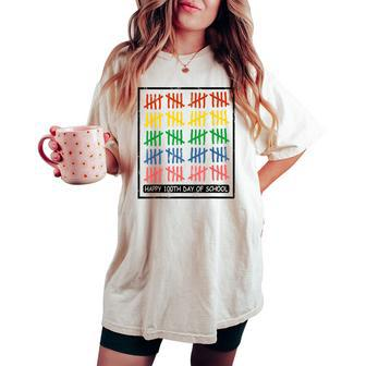 100 Days Smarter Elementary Teacher Student Cute T Women's Oversized Comfort T-shirt | Mazezy