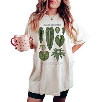 Anthurium Plants Foliage Clarinervium Veitchii Waroqueanum Women's Oversized Comfort T-shirt | Mazezy