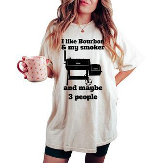 Best Dad Bbq Smoker Grill Lover Bourbon Whiskey Women's Oversized Comfort T-shirt | Mazezy