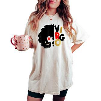 Black Birthday Melanin Girl Virgo Queen Women's Oversized Comfort T-shirt | Mazezy CA