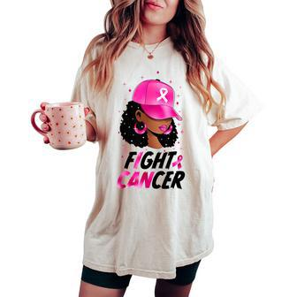 Breast Cancer African American Black Warrior Support Women's Oversized Comfort T-shirt - Seseable