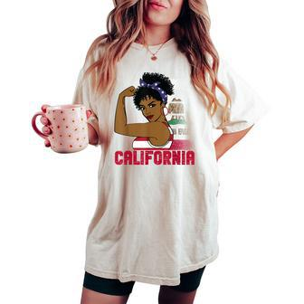 California Flag Girl California Flag State Pride Women's Oversized Comfort T-shirt | Mazezy