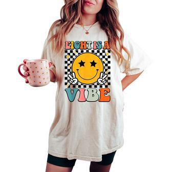 Eight Is A Vibe 8Th Birthday Groovy Boys Girls 8 Years Old Women's Oversized Comfort T-shirt - Monsterry CA