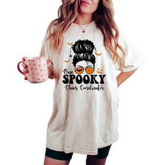 Spooky Chaos Coordinator Messy Bun Halloween Women's Oversized Comfort T-shirt - Seseable