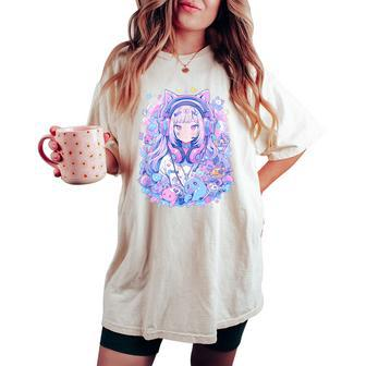 Gamer Girl Pastel Japan Anime Streamer Japanese Women's Oversized Comfort T-shirt | Seseable CA
