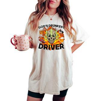 God's Drunkest Driver- Driver Vintage Meme Women's Oversized Comfort T-shirt - Monsterry