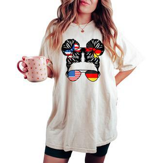 Half American Half German Girl Usa Germany Flag Patriot Women's Oversized Comfort T-shirt - Thegiftio UK