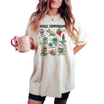 Hyrule Compendium Hyrule Floral Plants Women's Oversized Comfort T-shirt - Seseable