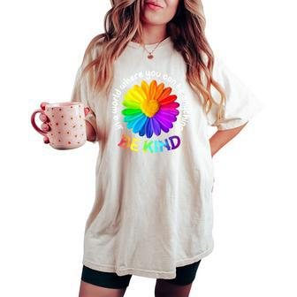 Be Kind Anti-Bullying Kindness Orange Unity Day Sunflower Women's Oversized Comfort T-shirt - Seseable