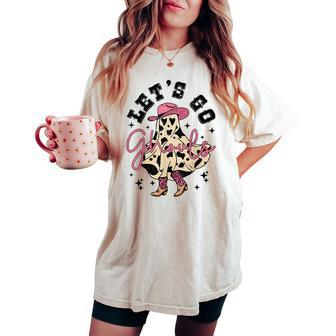 Let's Go Ghouls Cute Ghost Cowgirl Western Halloween Women's Oversized Comfort T-shirt - Monsterry AU