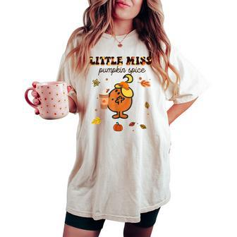 Little Miss Pumpkin Spice Cute Fall Pumpkin Thanksgiving Women's Oversized Comfort T-shirt - Monsterry CA
