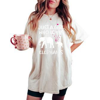 Mama Baby Elephant Print Just A Girl Who Loves Elephants Women's Oversized Comfort T-shirt | Mazezy