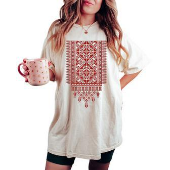 Palestine Arabic Girls Islamic Folklore Thobe Women's Oversized Comfort T-shirt | Mazezy