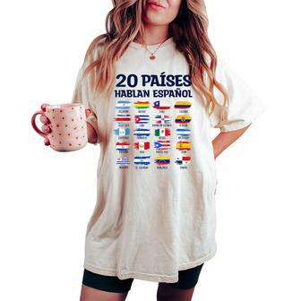 Hispanic Heritage Month Teacher Latin Heritage Flags School Women's Oversized Comfort T-shirt | Mazezy