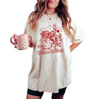 Save A Horse Ride A Cowboy Western Country Women's Oversized Comfort T-shirt | Mazezy