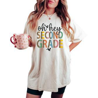 Back To School Students Teacher Oh Hey 2Nd Second Grade Women's Oversized Comfort T-shirt | Mazezy