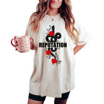 Snake With Flowers Snake-Reputation In The-World Women's Oversized Comfort T-shirt | Mazezy