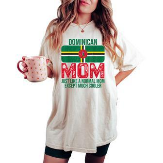 Vintage Dominican Mom Dominica Flag For Mother's Day Women's Oversized Comfort T-shirt | Mazezy