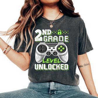 2Nd Grade Level Unlocked Video Game Back To School Boys Women's Oversized Comfort T-Shirt - Monsterry AU