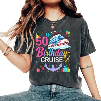 50Th Birthday Cruise 50 Years Old Birthday Cruising Crew Women's Oversized Comfort T-Shirt - Monsterry AU