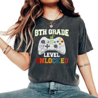 8Th Grade Level Unlocked Gamer First Day Of School Boys Women's Oversized Comfort T-Shirt - Seseable