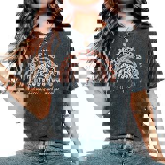 Admissions Coordinator Leopard Rainbow Women's Oversized Comfort T-Shirt | Mazezy