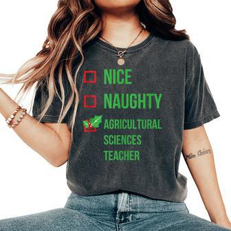 Agricultural Sciences Teacher Pajama Christmas Women's Oversized Comfort T-Shirt | Mazezy