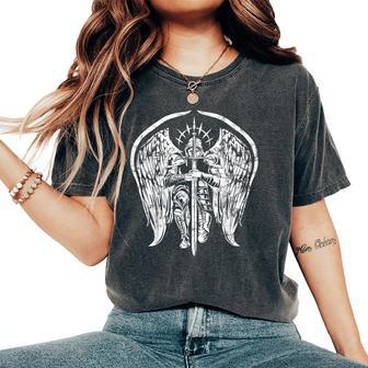 Angel Archangel Michael Warrior Gift Women Oversized Print Comfort T-shirt | Mazezy