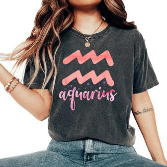Aquarius Girl Horoscope For Her Aquarius Women's Oversized Comfort T-Shirt | Mazezy