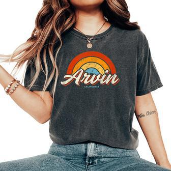 Arvin California Ca Vintage Rainbow Retro 70S Women's Oversized Comfort T-Shirt | Mazezy