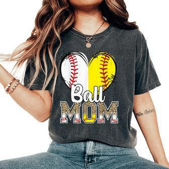 Awesome Leopard Ball Mom Baseball Lover Women Women's Oversized Comfort T-shirt | Mazezy