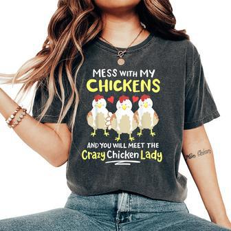 Backyard Crazy Chicken Lady Farmer Women's Oversized Comfort T-Shirt - Thegiftio UK