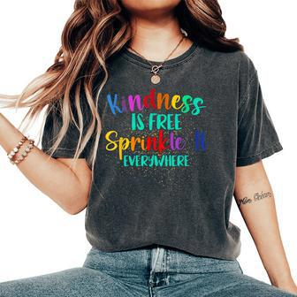 Be Kind Kindness Is Free Sprinkle It Everywhere Summer Girls Women's Oversized Graphic Print Comfort T-shirt - Thegiftio UK
