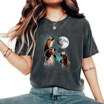 Beagle Howling At The Moon Beagle Owner Beagle Women's Oversized Comfort T-Shirt - Seseable