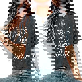 Best Moms Get Promoted To Gram Gram Special Grandma Women's Oversized Comfort T-Shirt - Seseable