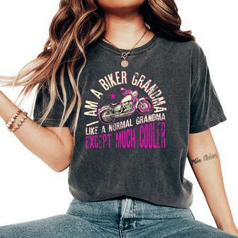 I Am A Biker Grandma Motorcyle Quote For Women Women's Oversized Comfort T-Shirt | Mazezy