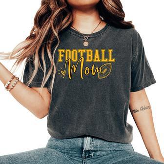 Black Gold Football Mom Football Mother Football Women's Oversized Comfort T-Shirt - Monsterry UK