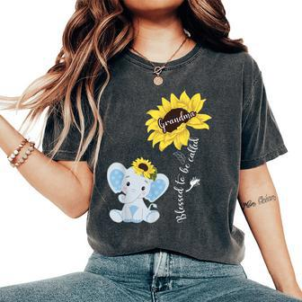 Blessed To Be Called Grandma Elephant Sunflower Women's Oversized Comfort T-shirt | Mazezy