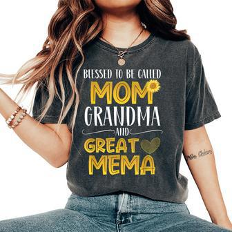 Blessed To Be Called Mom Grandma Great Mema Women's Oversized Comfort T-shirt | Mazezy