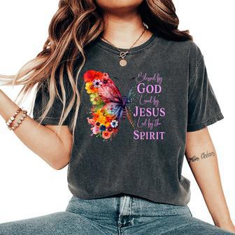 Blessed By God Loved By Jesus Butterfly Women's Oversized Comfort T-Shirt - Monsterry