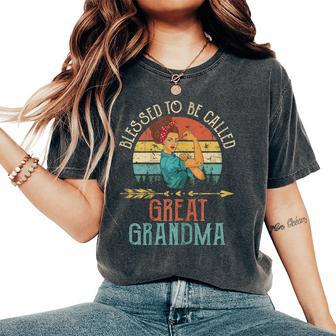 Blessed Great Grandma Floral Grandma Women's Oversized Comfort T-shirt | Mazezy