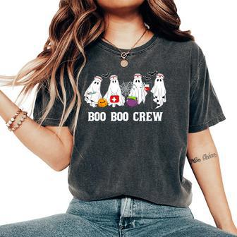 Boo Boo Crew Nurse Ghost Halloween Nursing Women's Oversized Comfort T-Shirt - Monsterry CA